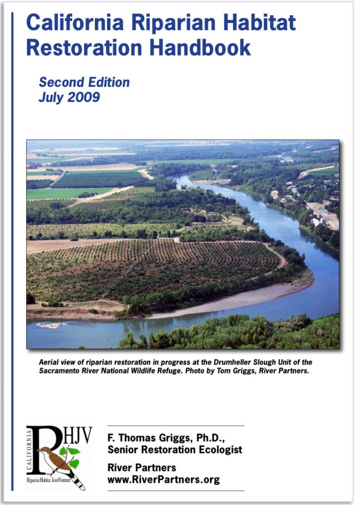 Cover of the Restoration handbook showing a photo of the Sacramento River