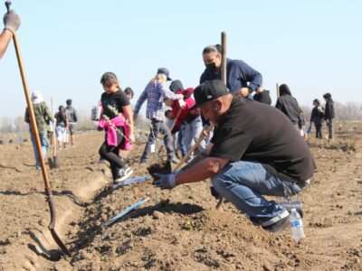 Grayson residents get their hands dirty for next phase of riverside forest restoration